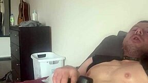Solo Boy Masturbates Big Cock With Toy While Watching Porn For Cum Ending