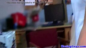 twink student sucks cock and gets ass fucked in dorm reality