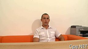 Adorable amateur bear hunk joins blowjob contest with big cock oral cum facial in competition game.