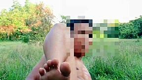 Myanmar gay cocklovermlm naked outdoor anal with asian ass fucking bottle forest twink