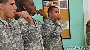 straight soldier tries first time big cock anal in military uniform