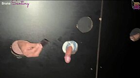 Big black monster cock dominates through glory hole as prostitute takes rough pounding