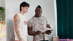 Dude that's a real porn mag so best buddies Angel Elias and Harrison start jerking off together