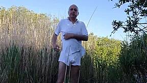 Ryan Anderson gets stripped as a faggot for a humiliating public walk of shame outdoors