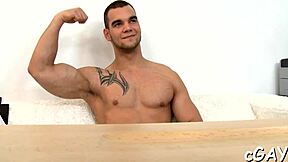 handsome hunk experiences intense thrusting in garage pov