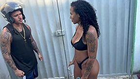 Bold Brazilian Amateur Casada Jumps Wall for Backyard Action