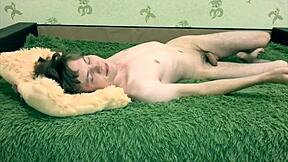 i'm this cute boy stroking my real big dick in bed, getting sexy hard