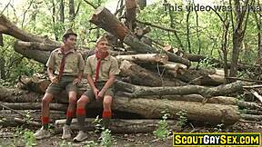 hey check out damien grey and zack dean sneaking up on adam snow and tyler saint during their raw outdoor group bareback session