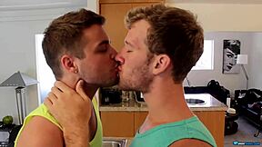 Twink Dustin Fitch in Underwear Gets Rimmed and Bent Over for Kitchen Anal