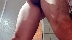 bisexual guy enjoys morning masturbation with blowjob and cum action