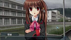 Kurugaya Yuiko gets direct blowjob and anal action in Little Busters anime hentai scene