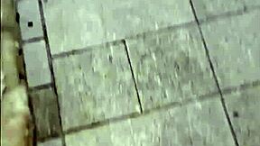 Asian Ladyboy Outdoor Masturbation with Cumshot on Legs