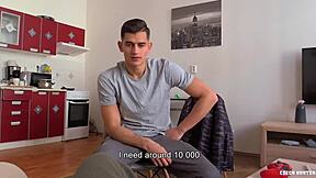 two hot twinks need cash so they ride and get rough missionary fucked in bedroom pov 3some