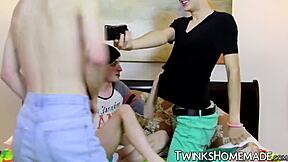 cute twink jasper robinson joins a group for amateur fun