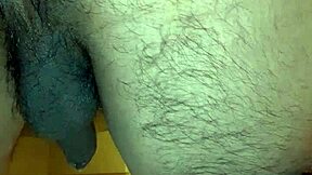 Dildo insertion leads to peeing release.