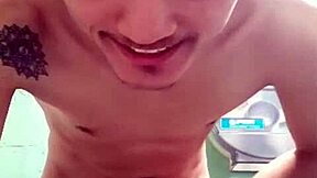 brazilian cam boy strokes cock feeling so damn horny