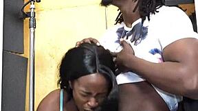 Subtle Deepthroat And Sloppy Face Fucking Unfold In Ebony Teen Studio Roleplay