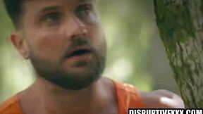 hardcore hunk military rough fucks twink outdoors fingering his ass wildly