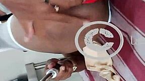 indian ladyboy lara dsouza jerks cock wildly solo!