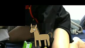 Japanese Gay VTuber Strips Nude for Solo Masturbation in Bent Over Doggystyle Pose