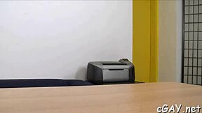 Garage Hunk Gets Sloppy Blowjob and Asshole Cumshot