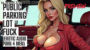 hear dirty talk echo in risky parking lot car fuck