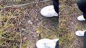 jon arteen wanks twink cock outdoors cum drips from fingers