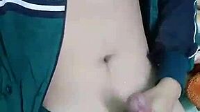 Dude this asian twink strokes his monster cock outdoors blasting cum shots everywhere so hard