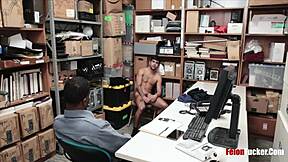 black cop bends over young white college twink asshole bareback at precinct