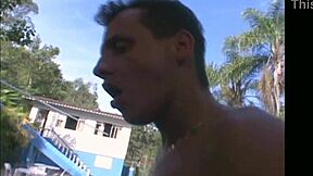Brazilian Latino Twink Couple Poolside Hard Ass Fuck