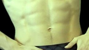 ai twink stretches tight shorts on stool trailer hot body