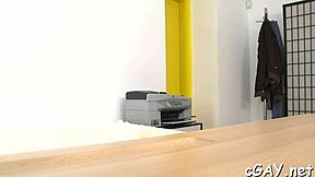 Hunks trade huge cocks in hardcore bareback anal and oral frenzy