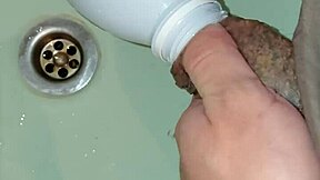 tattooed cuck vacuums bottle sloppy sucks big dick balls