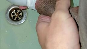 tattooed cuck vacuums bottle sloppy sucks big dick balls