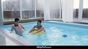 Twinks Rip Into Bareback Ass Pounding Post-Pool Romp!