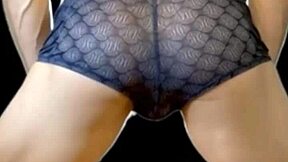 ai twink stretches tight shorts on stool trailer hot body