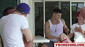 Young Twinks Flip Fuck Three Older Hairy Bears in Filthy Group Orgy!