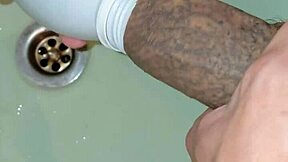 tattooed cuck vacuums bottle sloppy sucks big dick balls