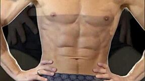 ai twink stretches tight shorts on stool trailer hot body