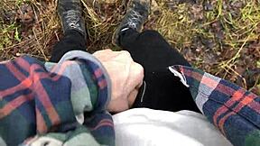 Young Cute European Twink Strokes Monster Cock Outdoor Orgasm