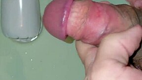 tattooed cuck vacuums bottle sloppy sucks big dick balls