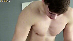 straight jock's huge cock throbs from gay guy's epic bj