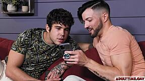 Straight Dalton Riley's First Gay Bareback With Muscular Friends