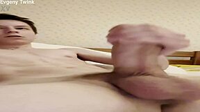 big cock twink unloads like a firehose in solo blast