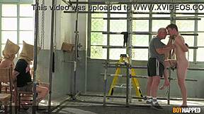 master doms torment three twinks' nipples!! cock strokes and kinky group fetish part 2