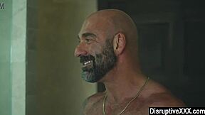 i join my stepson in the shower and things get steamy as his tight hole tempts me