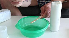 gay pornstar tries cool homemade dildo