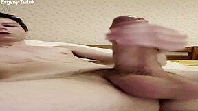 big cock twink unloads like a firehose in solo blast