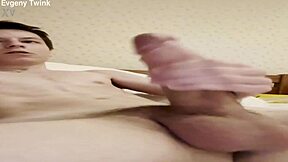 big cock twink unloads like a firehose in solo blast