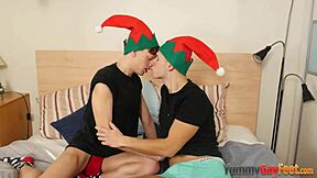 Hunk's Thick Cum Drenching Twink Feet Fetish